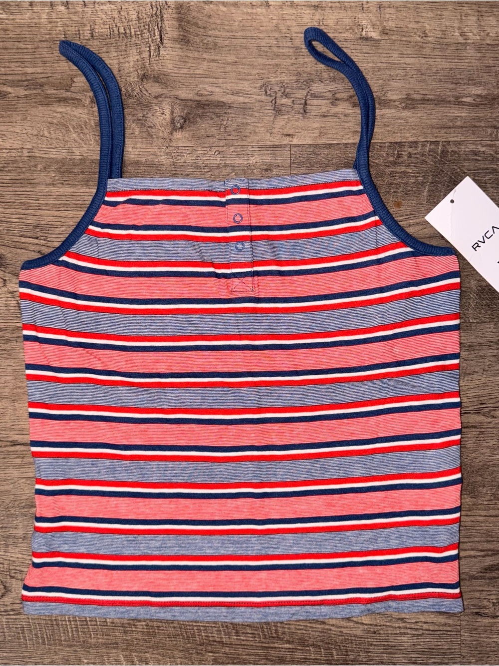 RVCA Red, White and Blue Striped Tank Top
